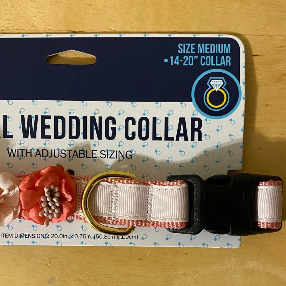 Floral Wedding Dog Collar Size Medium 14-20” Collar